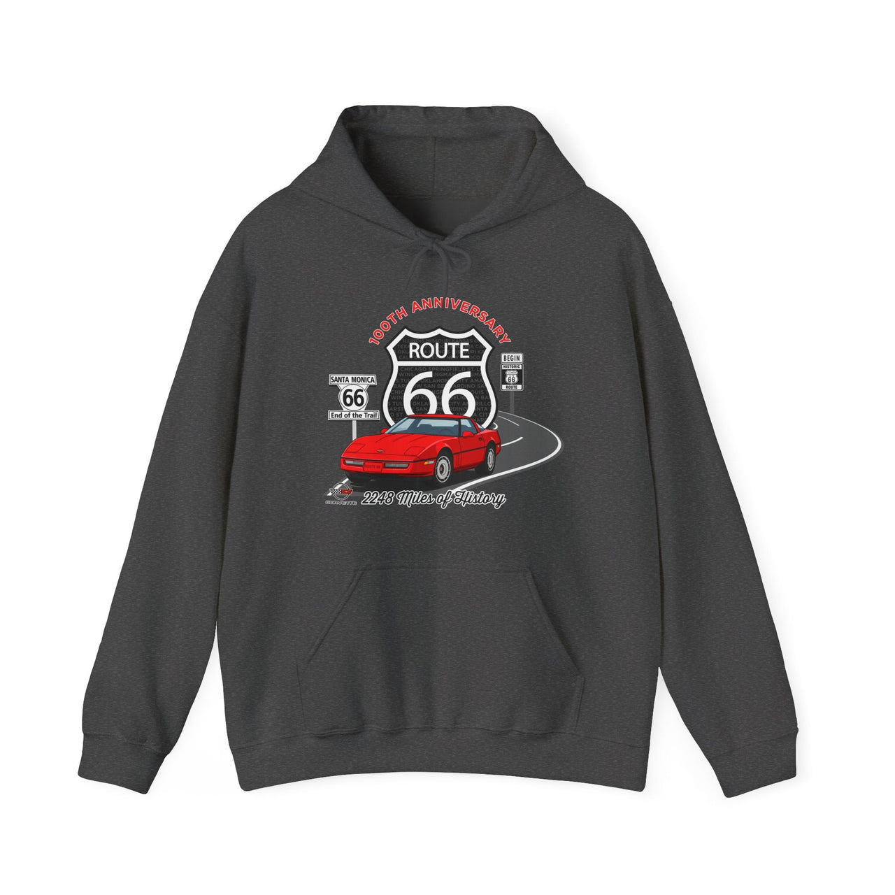 C4 Corvette Route 66 100th Anniversary Hooded Sweatshirt