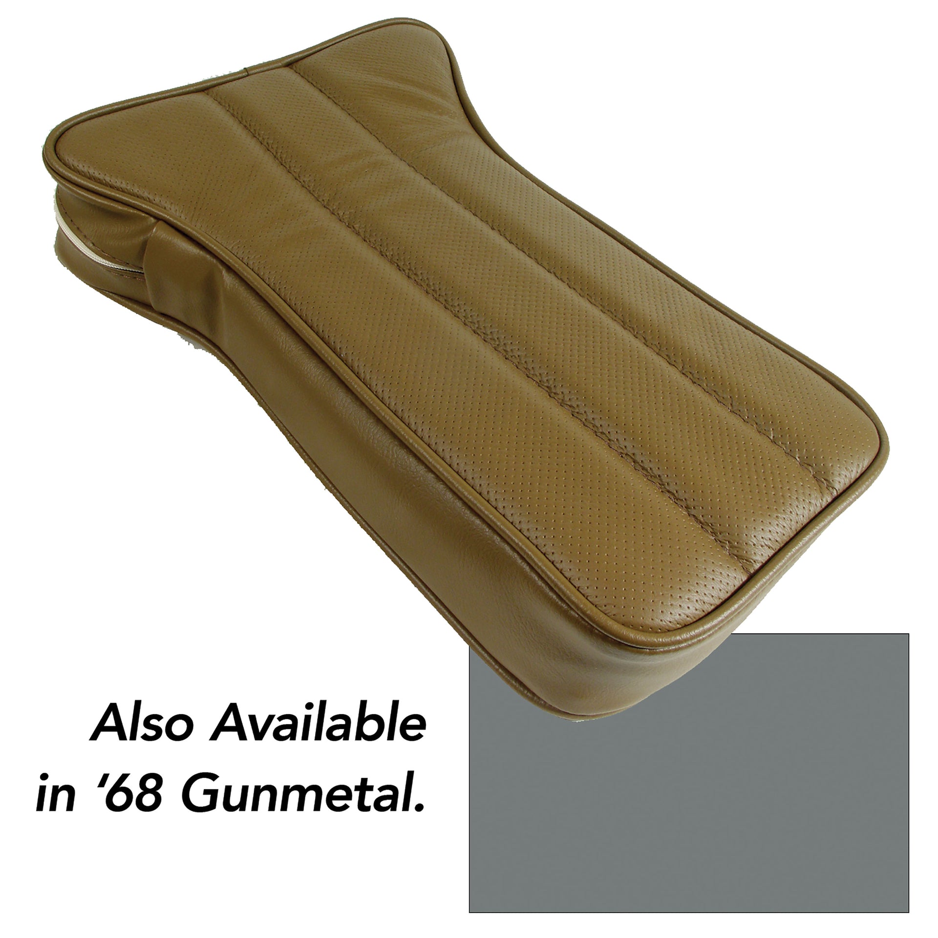 1968-1968 Corvette Reproduction Center Armrest - Gunmetal Leather W/Vinyl-424763-Corvette-Store-Online