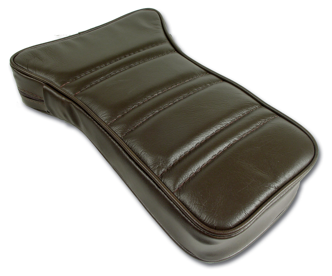 1976-1978 Corvette Reproduction Center Armrest - Dark Brown Leather W/Vinyl-424955-Corvette-Store-Online