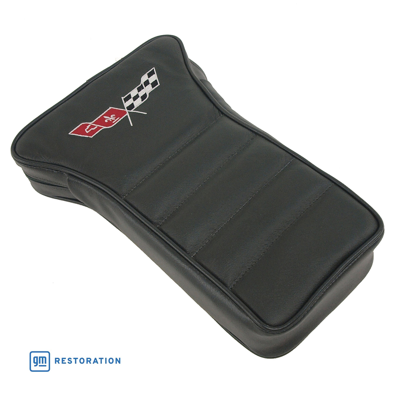 1979-1979 Corvette Center Armrest With Embroidered C3 Cross Flags - Green-425014E-Corvette-Store-Online