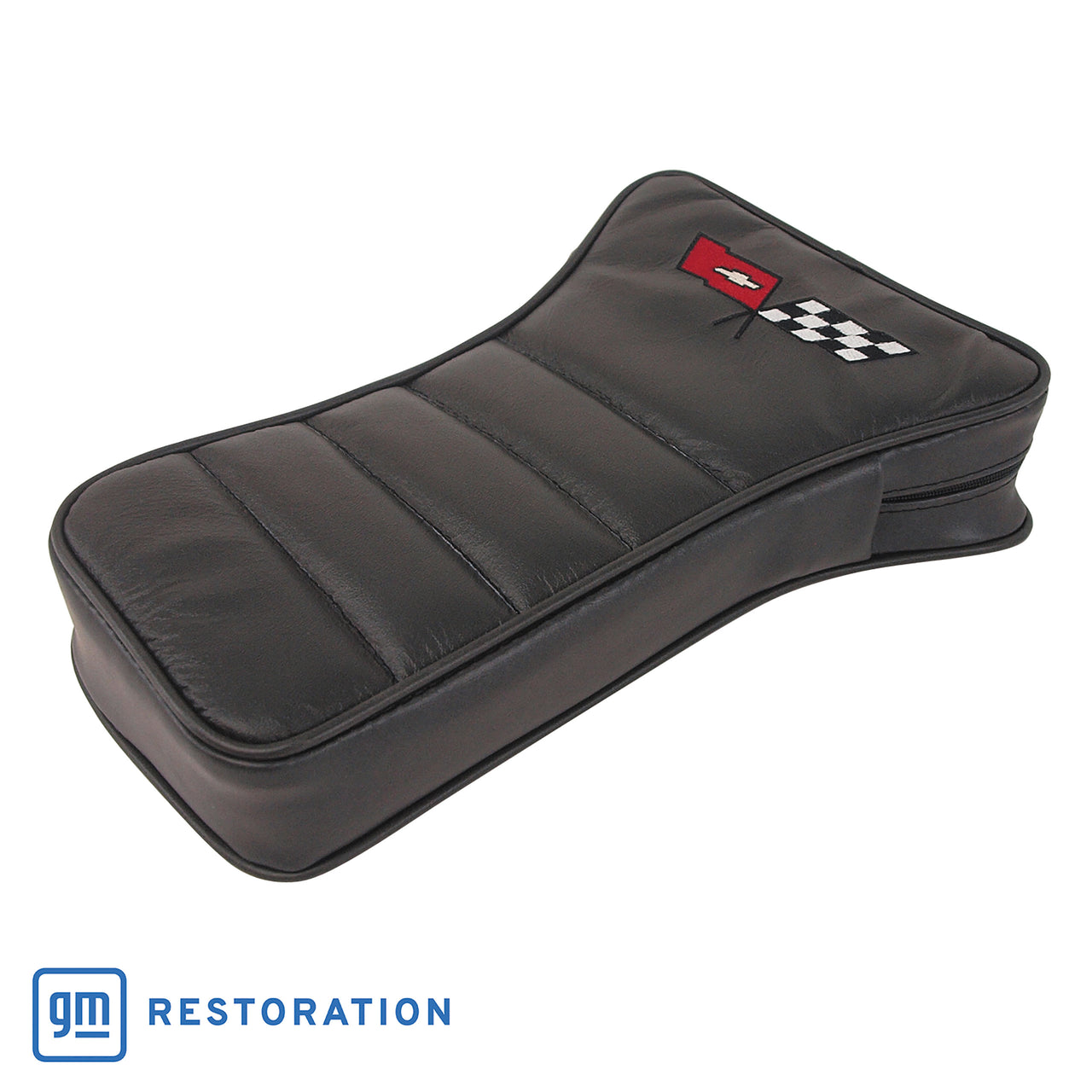 1982-1982 Corvette Center Armrest With Embroidered C3 Cross Flags - Charcoal-425021E-Corvette-Store-Online