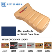 1979-1981 Corvette Center Armrest With Embroidered C3 Cross Flags - Dark Blue-425048E-Corvette-Store-Online