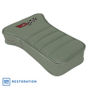 1982-1982 Corvette Center Armrest With Embroidered C3 Cross Flags - Silvergreen-425059E-Corvette-Store-Online