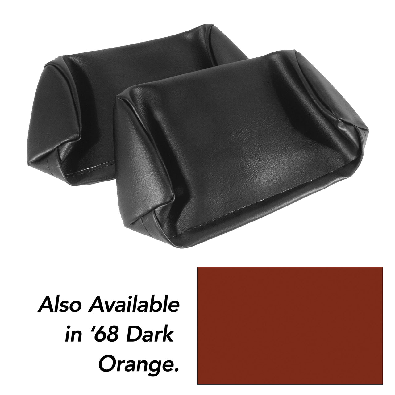 1968-1968 Corvette Headrest Covers Dark Orange Vinyl-425738-Corvette-Store-Online