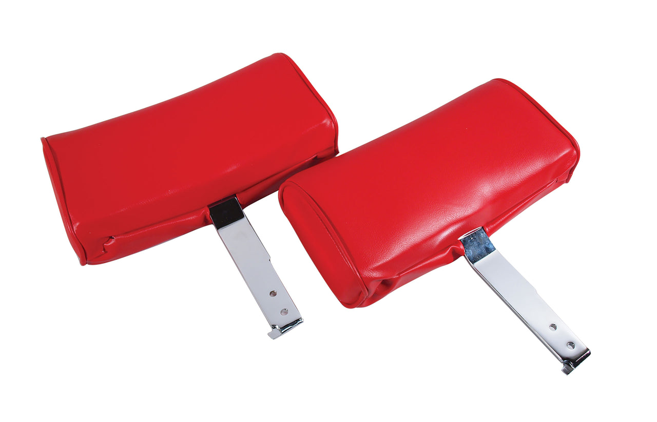 1967-1967 Corvette Headrests Red Complete Vinyl-426330-Corvette-Store-Online