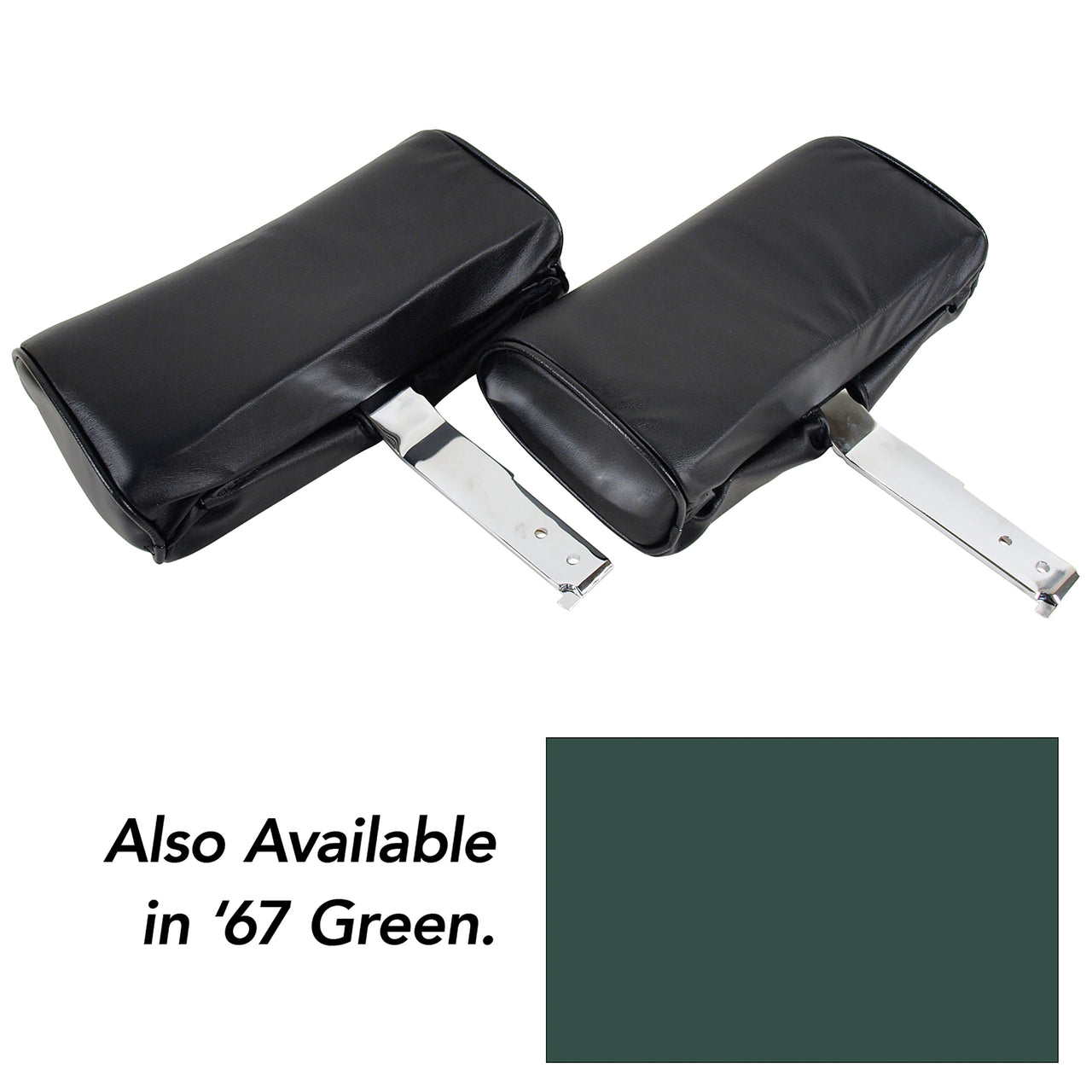1967-1967 Corvette Headrests Green Complete Leather-426514-Corvette-Store-Online