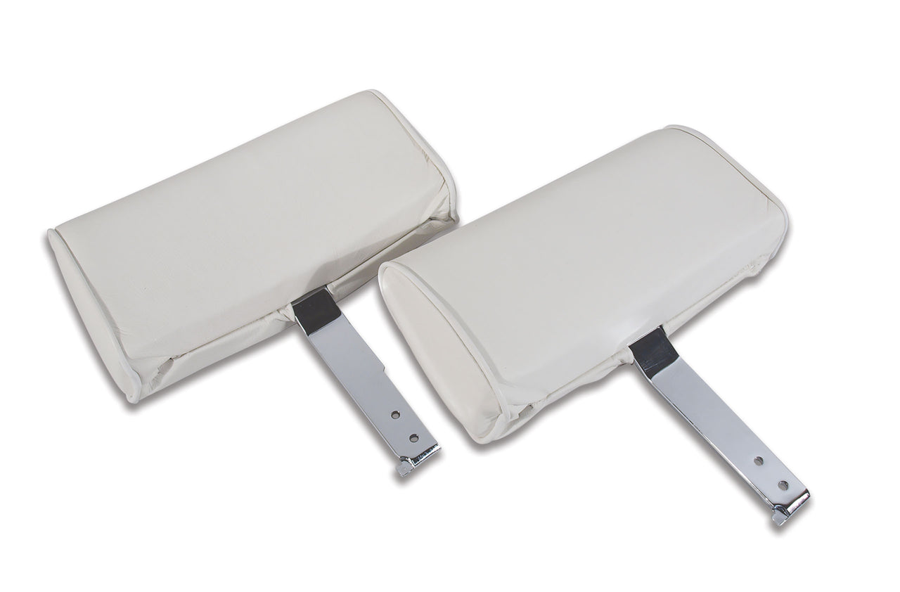 1967-1967 Corvette Headrests White Complete Leather-426565-Corvette-Store-Online