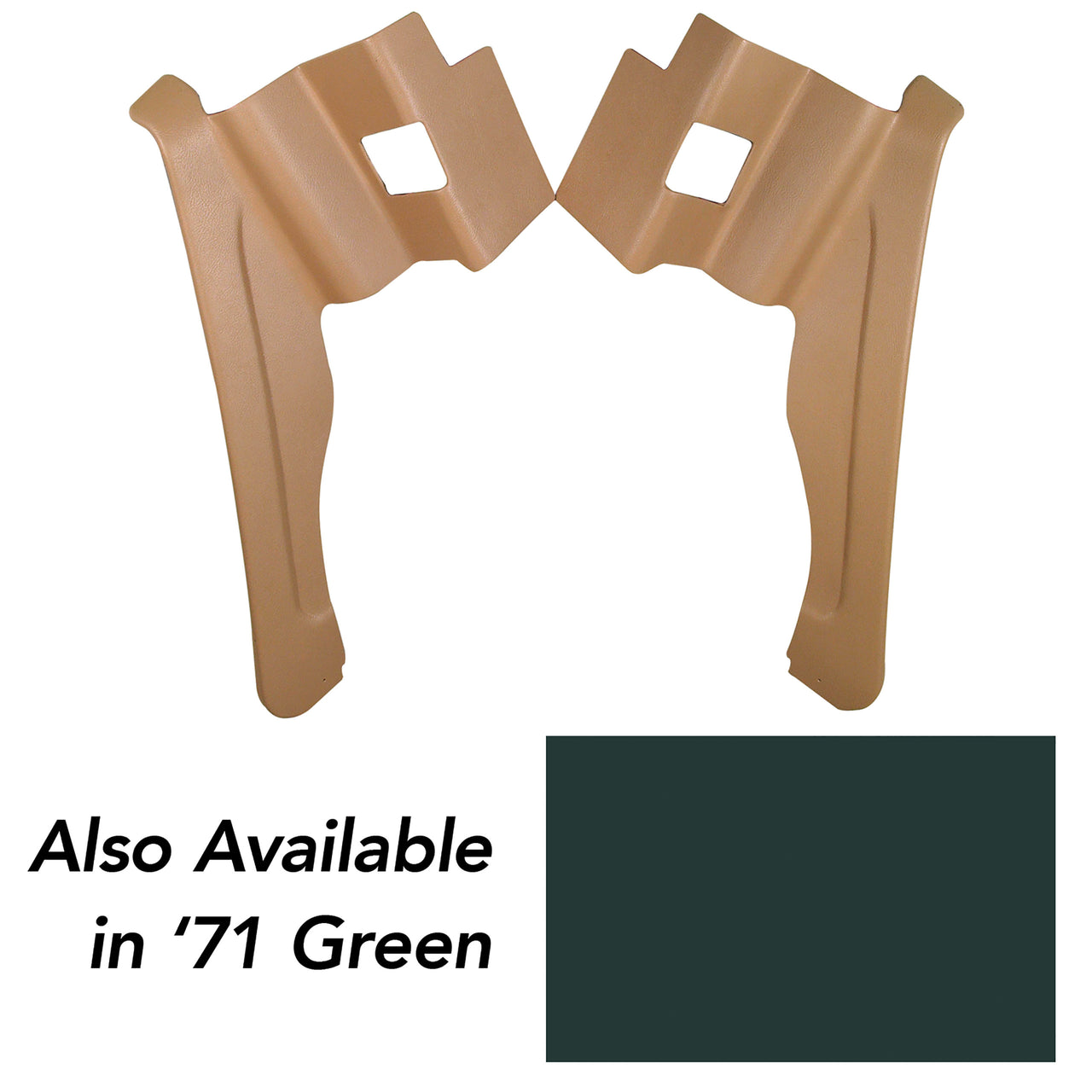 1971-1971 Corvette Interior Rear Quarter Panels Green Convertible W/Shoulder Harness-427618-Corvette-Store-Online