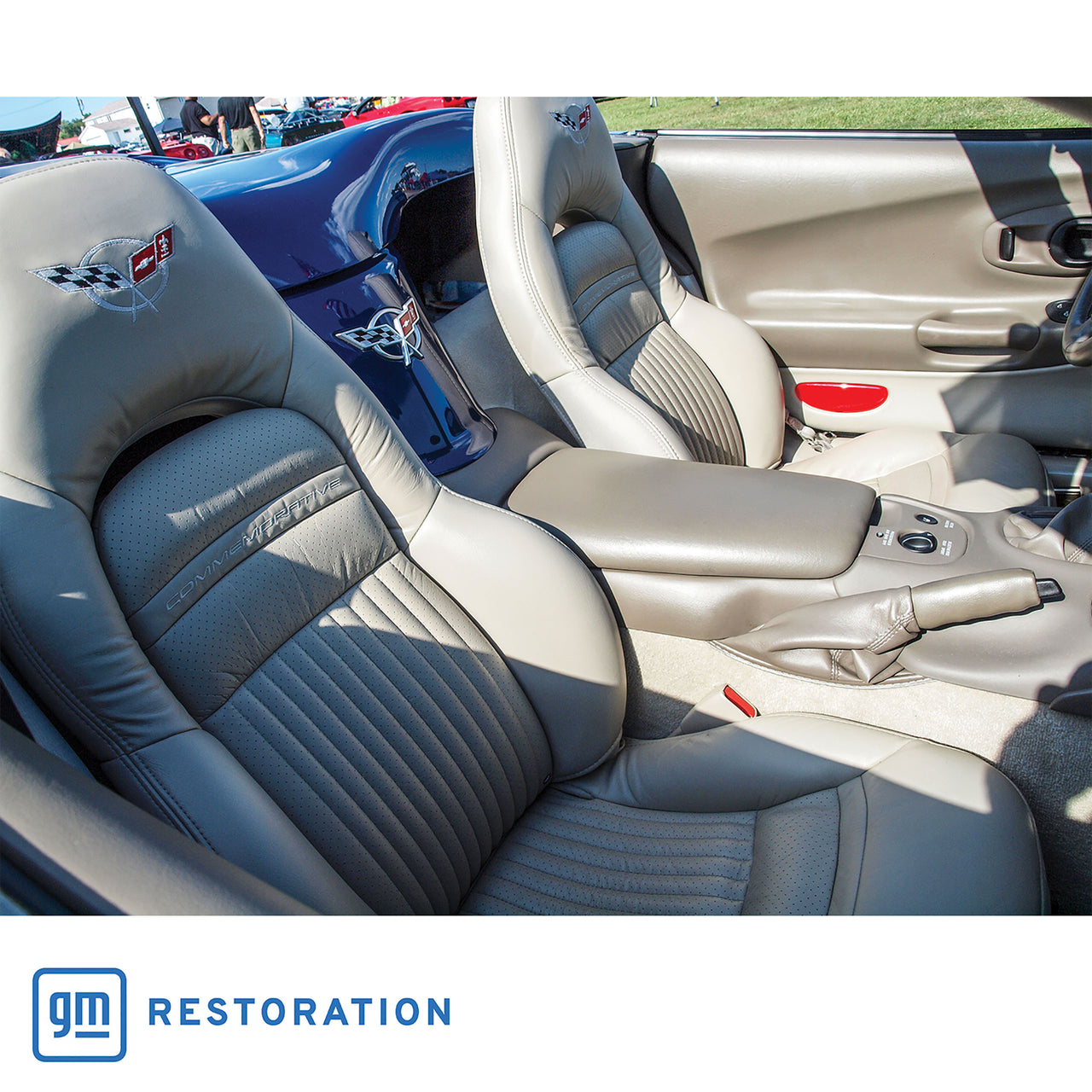 2004-2004 Corvette 100% Leather Sport Seat Covers - LeMans Commemorative Edition Shale-428494-Corvette-Store-Online