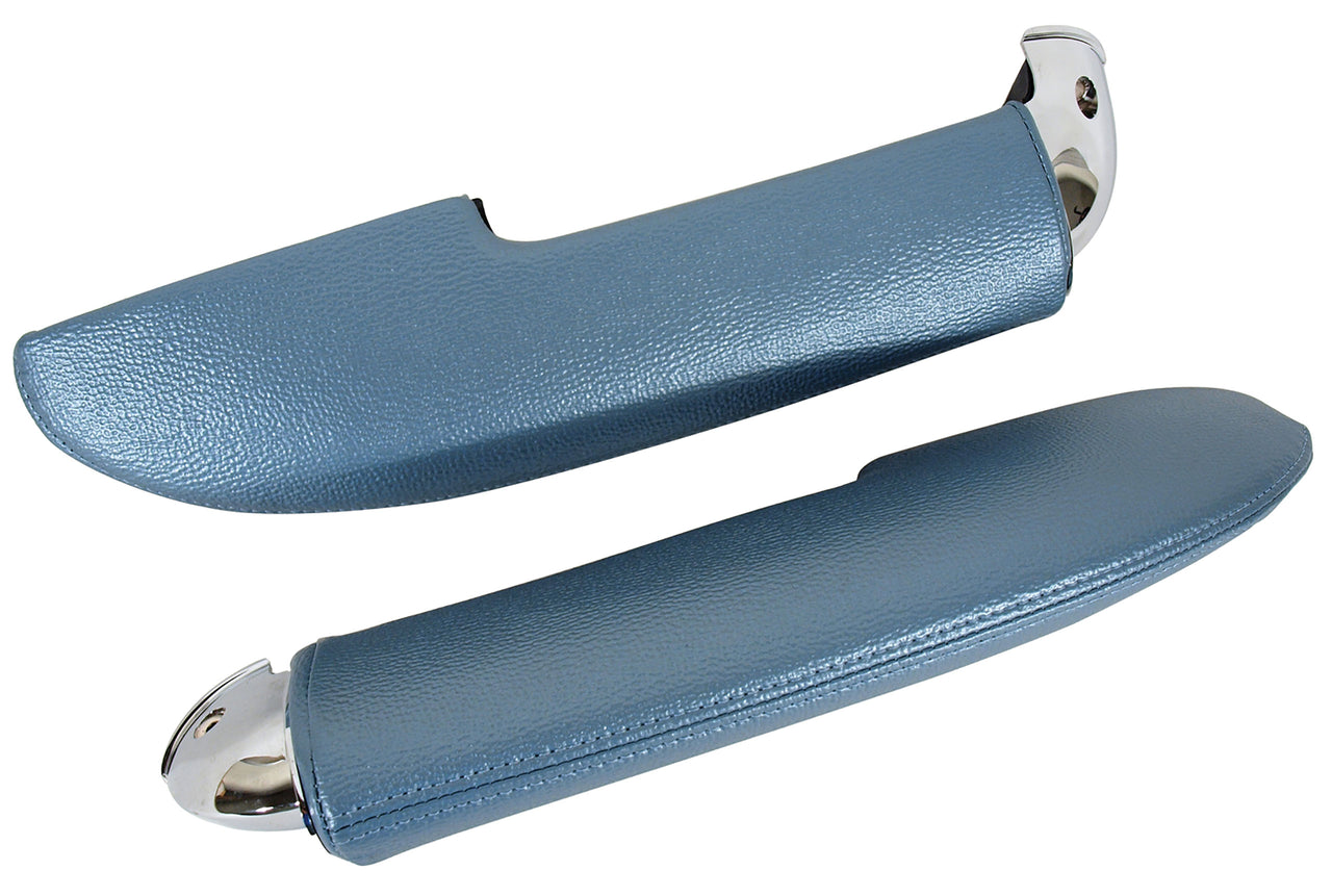 1958-1958 Corvette Armrest Assemblies W/Chrome Ends - Blue-430207-Corvette-Store-Online