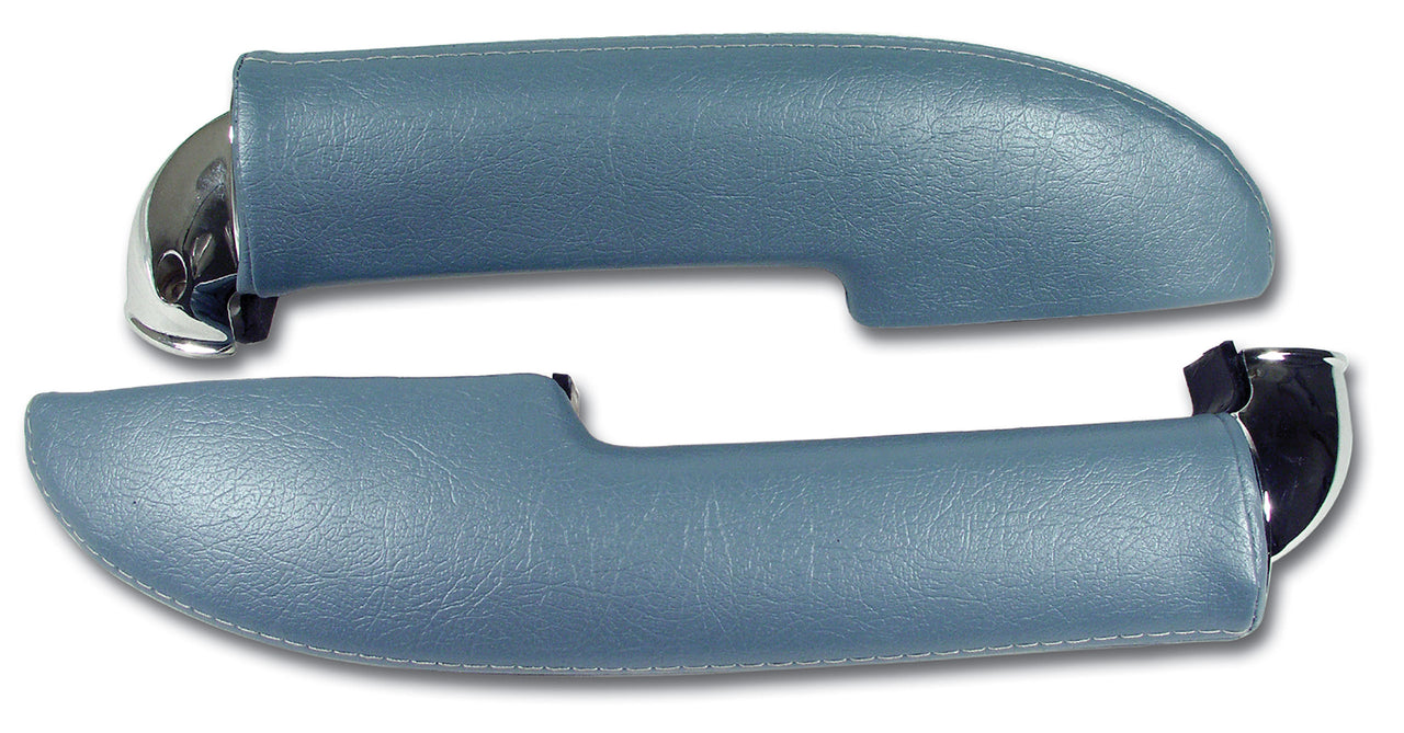 1959-1960 Corvette Armrest Assemblies W/Chrome Ends - W/Chrome End Blue-430407-Corvette-Store-Online