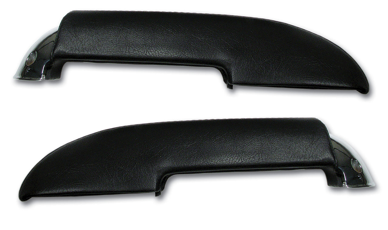 1959-1961 Corvette Armrest Assemblies W/Chrome Ends - W/Chrome End Black-430420-Corvette-Store-Online