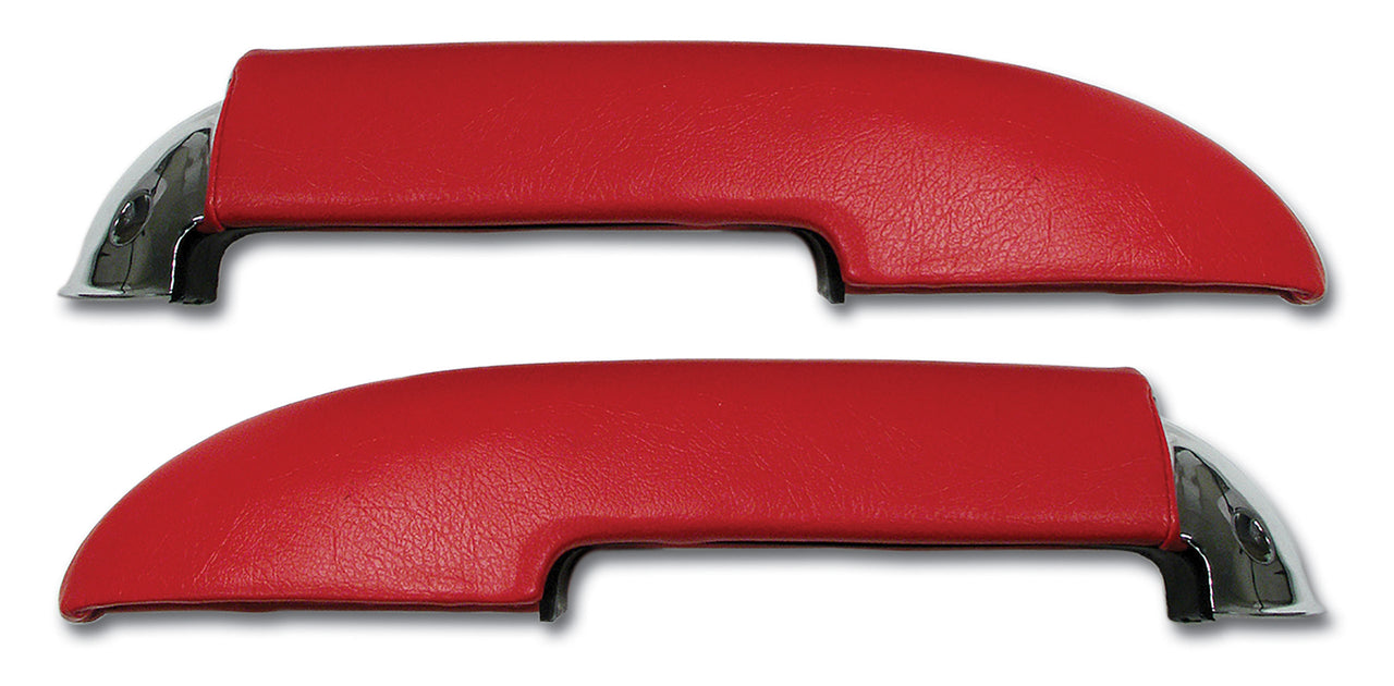 1959-1961 Corvette Armrest Assemblies W/Chrome Ends - W/Chrome End Red-430435-Corvette-Store-Online