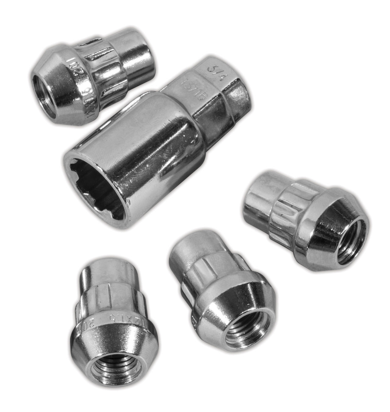 1984-2019 Corvette Wheel Locks - Chrome Set - CA-43048-Corvette-Store-Online
