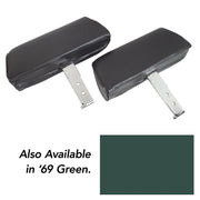 1969-1969 Corvette Headrests Green Complete W/Vinyl Covers-432514-Corvette-Store-Online