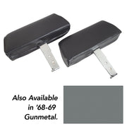 1968-1969 Corvette Headrests Gunmetal Complete W/Vinyl Covers-432563-Corvette-Store-Online