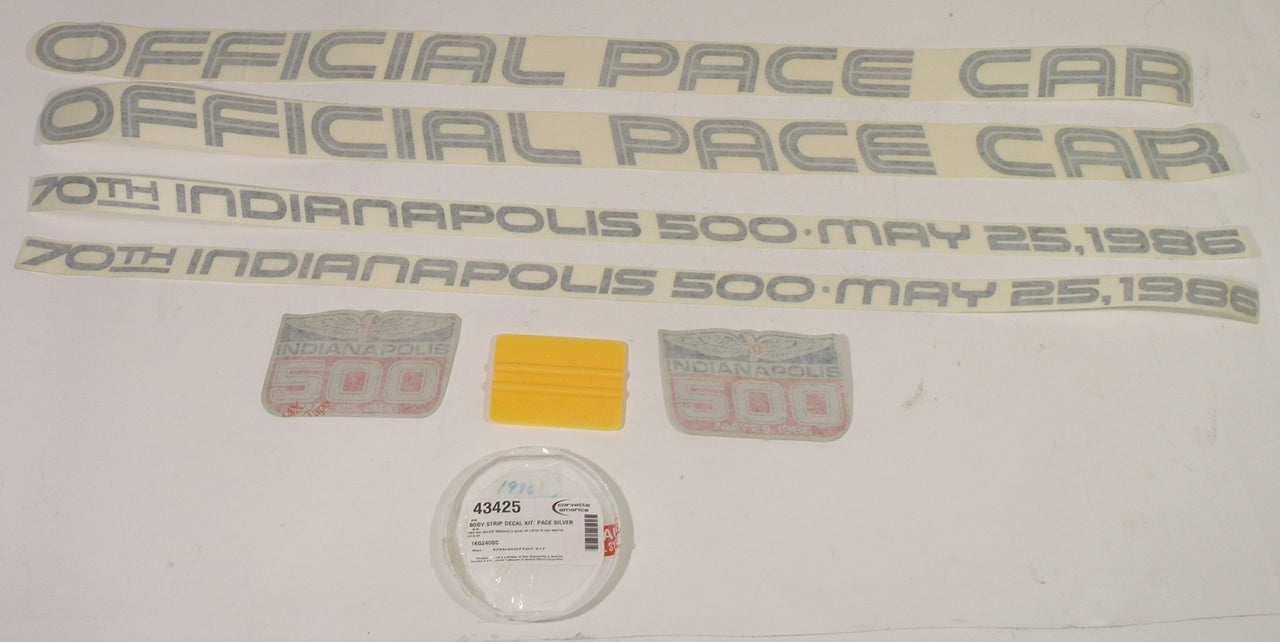 1986-1986 Corvette Body Stripe Decal Kit Pace Silver-43425-Corvette-Store-Online