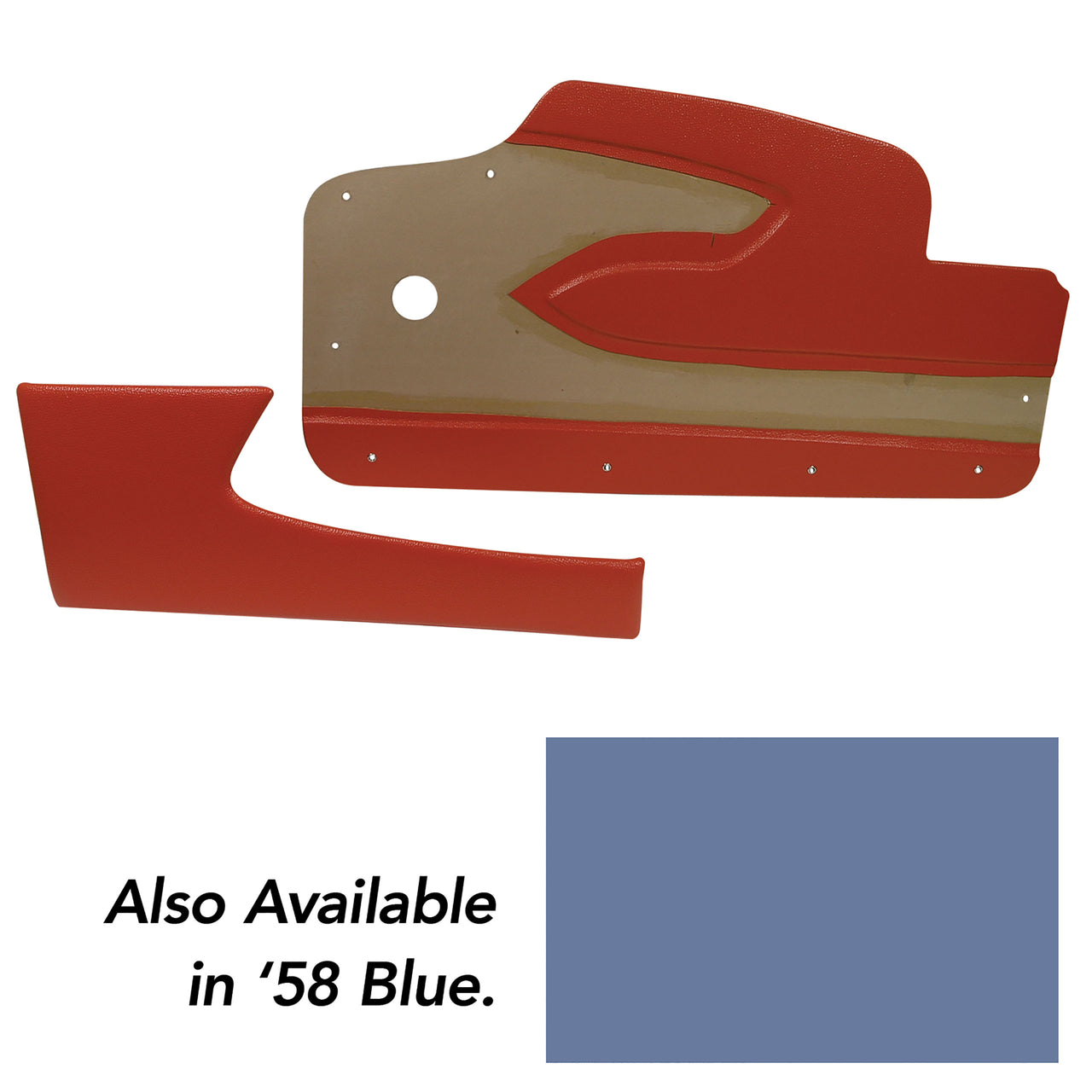 1958-1958 Corvette Door Panels Blue Metal Support-434507-Corvette-Store-Online