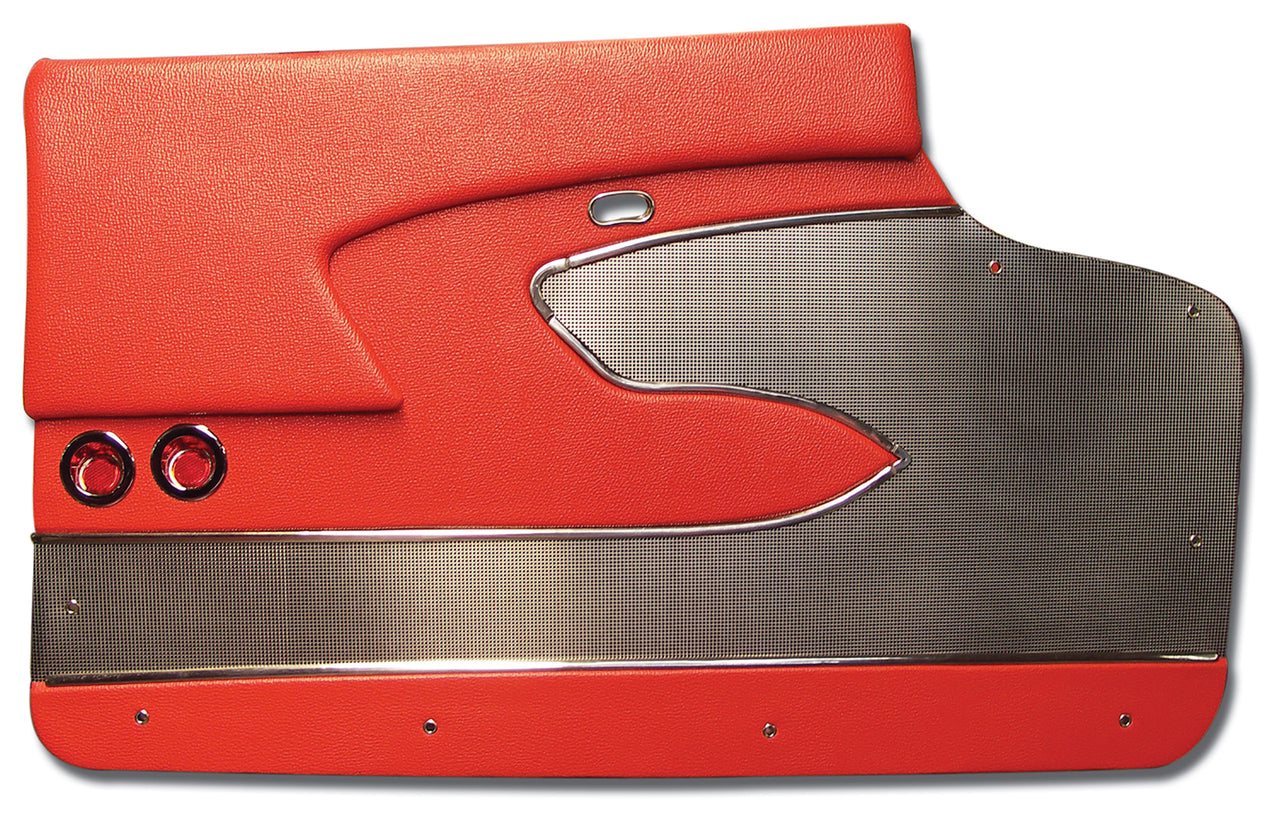 1958-1958 Corvette Door Panels Red Deluxe Metal Support-434702-Corvette-Store-Online
