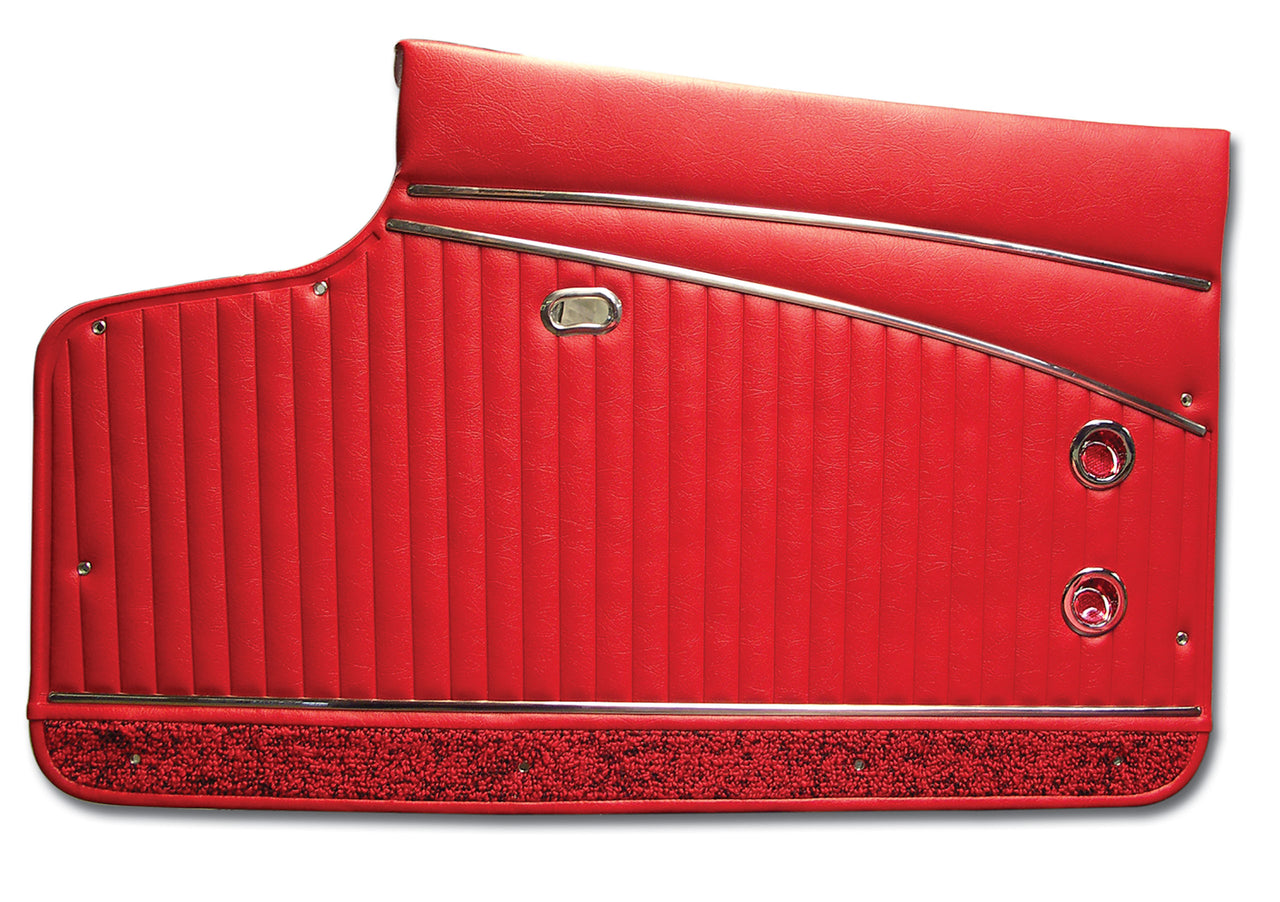 1962-1962 Corvette Door Panels Red Deluxe-436435-Corvette-Store-Online