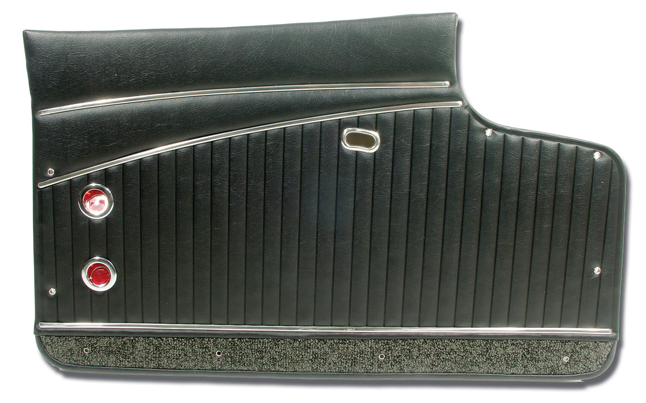 1962-1962 Corvette Door Panels Black Deluxe-4364B1-Corvette-Store-Online