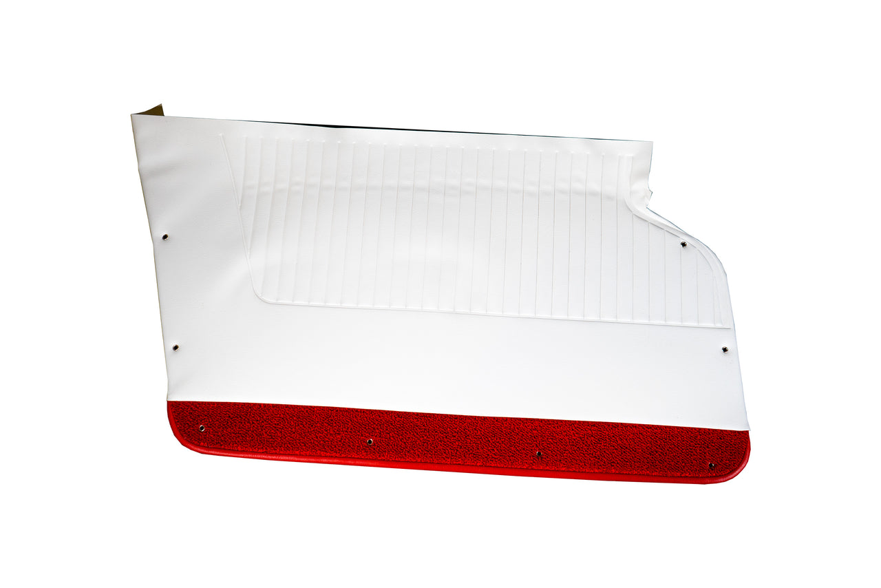 1964-1964 Corvette Door Panels White W/Red Carpet-4365Z2-Corvette-Store-Online