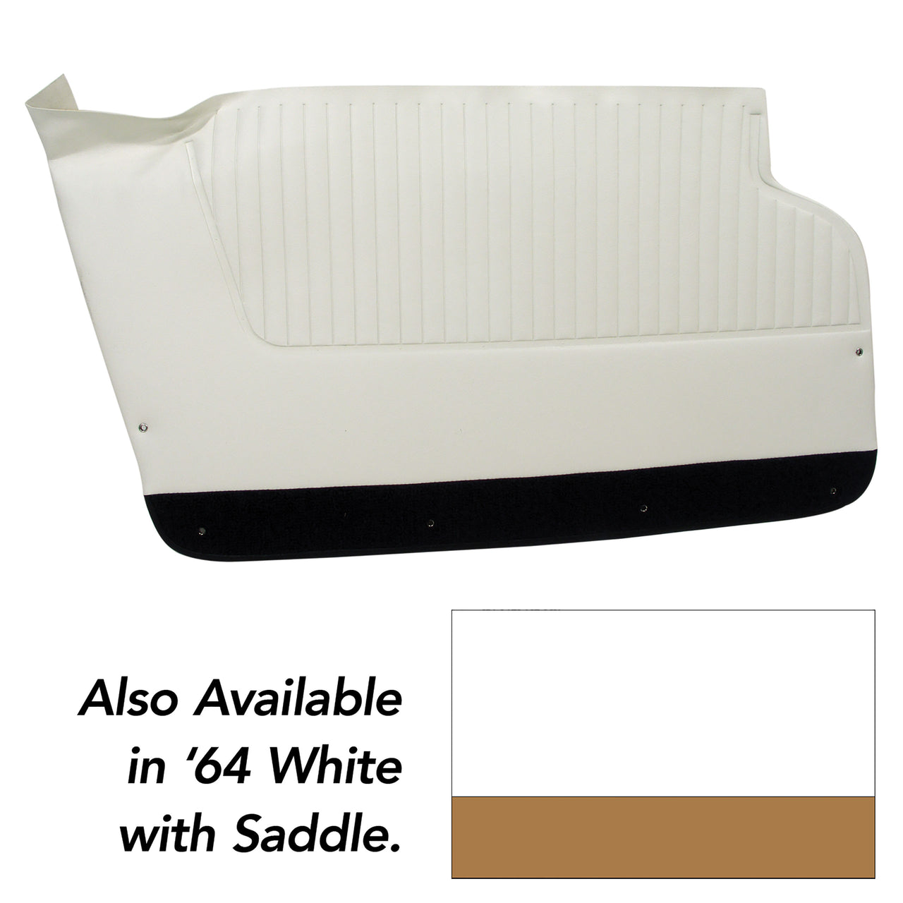 1964-1964 Corvette Door Panels White W/Saddle Carpet-4365Z3-Corvette-Store-Online