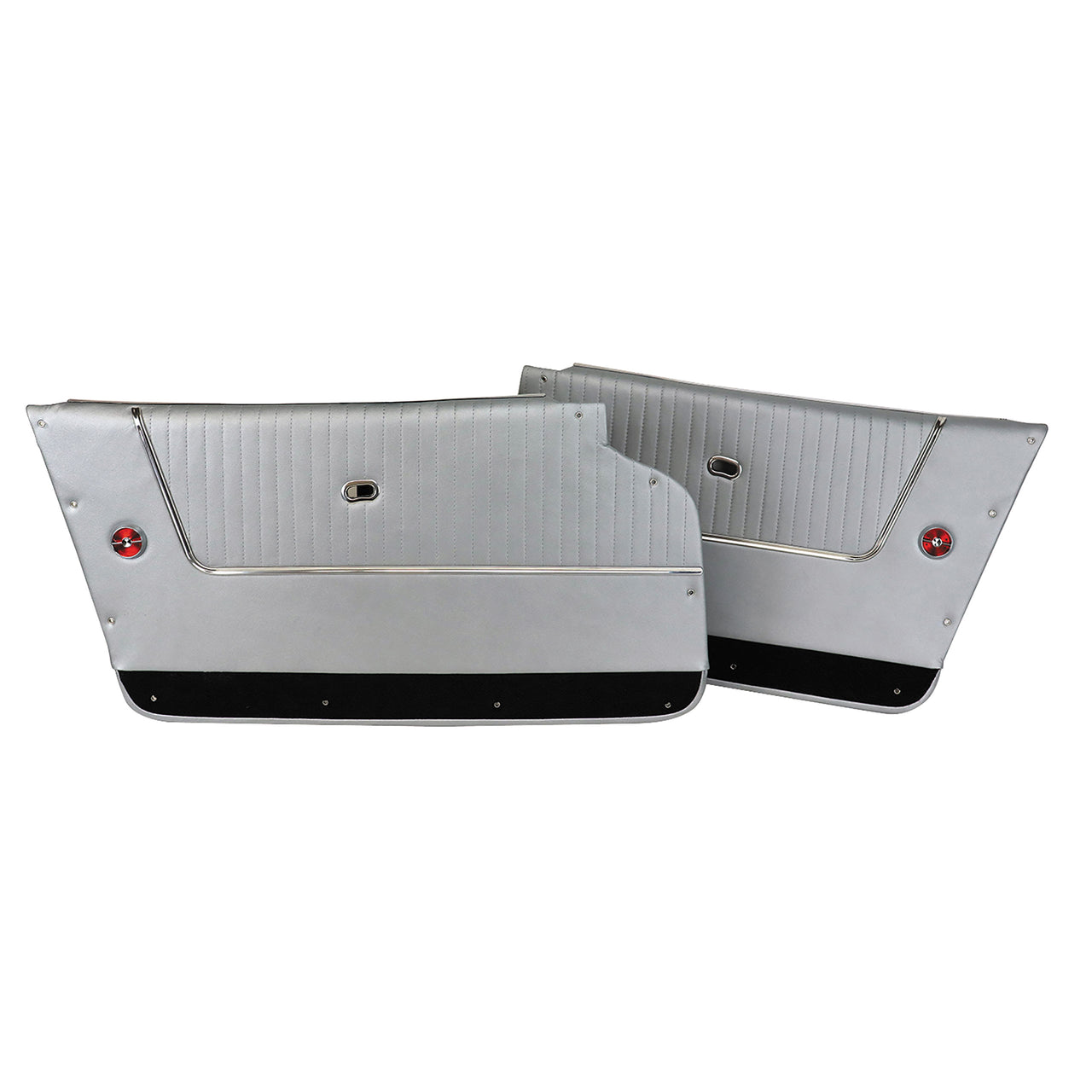 1964-1964 Corvette Door Panels Leather Silver W/Black Carpet Coupe W/Trim-436661-Corvette-Store-Online