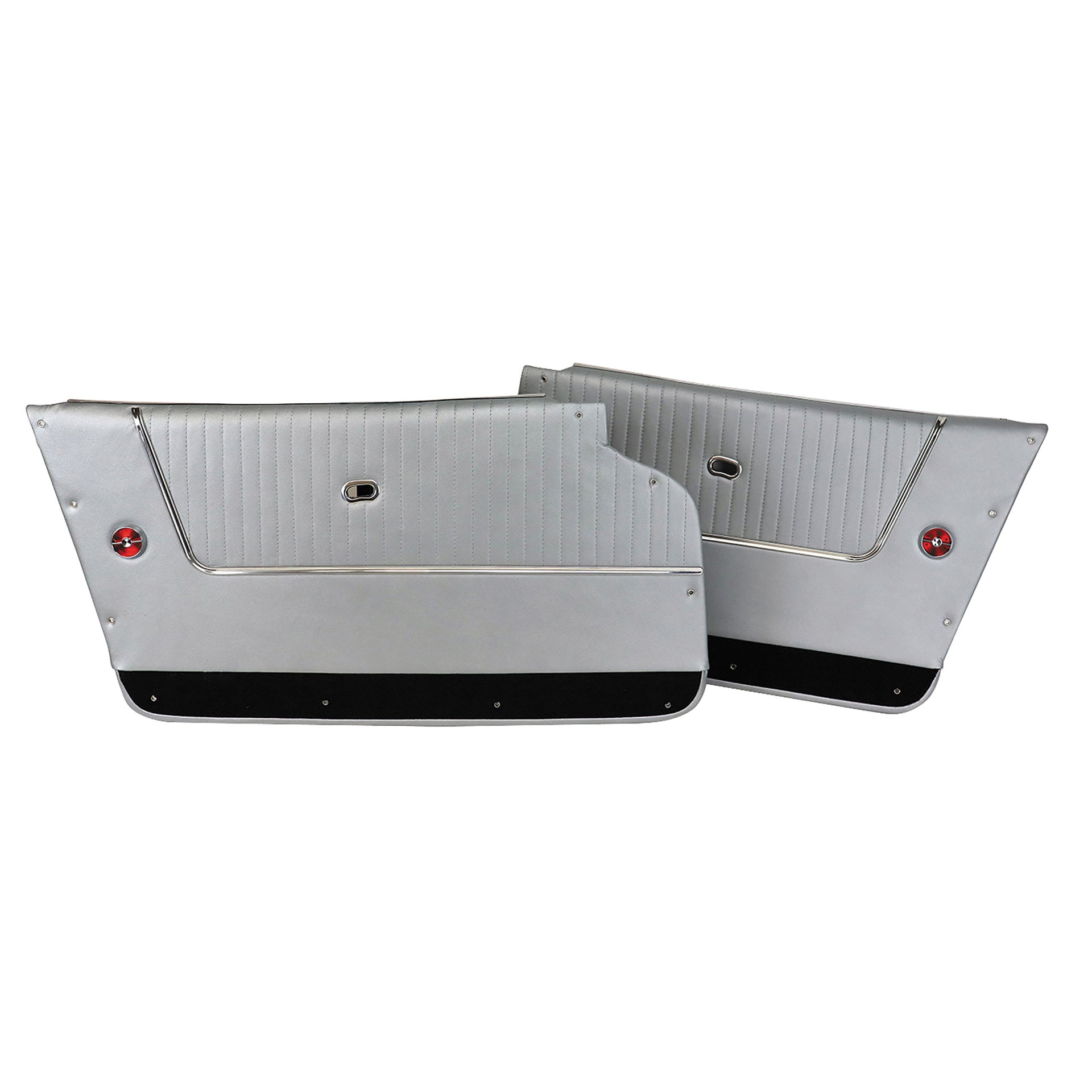 1964-1964 Corvette Door Panels Leather Silver W/Black Carpet Coupe W/Trim-436661-Corvette-Store-Online