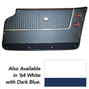 1964-1964 Corvette Door Panels Leather White W/DK Blue Carpet Coupe - W/Trim-4366Z1-Corvette-Store-Online