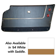 1964-1964 Corvette Door Panels Leather White W/Saddle Carpet - Coupe - W/Trim-4366Z3-Corvette-Store-Online