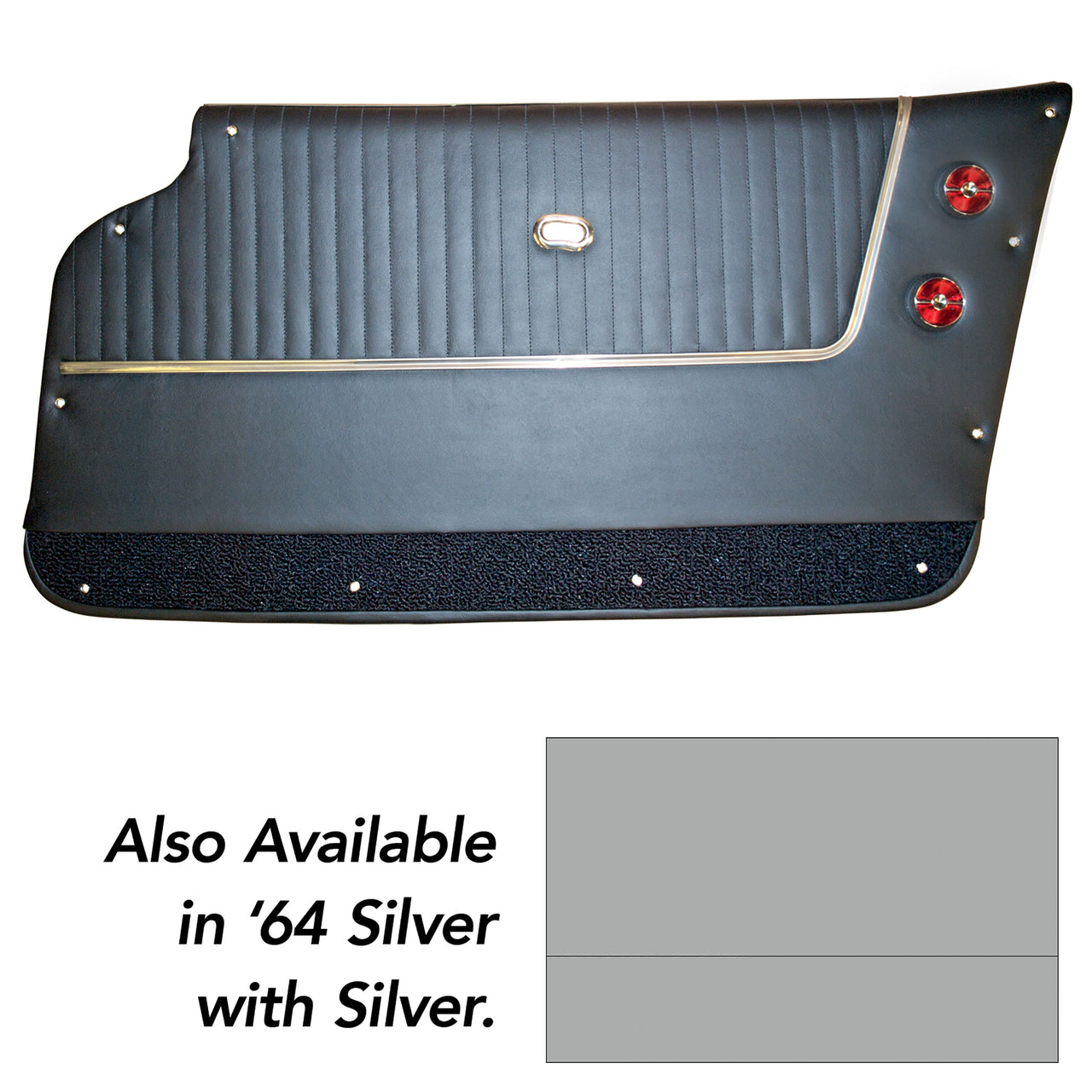 1964-1964 Corvette Door Panels Leather Silver W/Silver Carpet Coupe W/Trim-4366Z5-Corvette-Store-Online