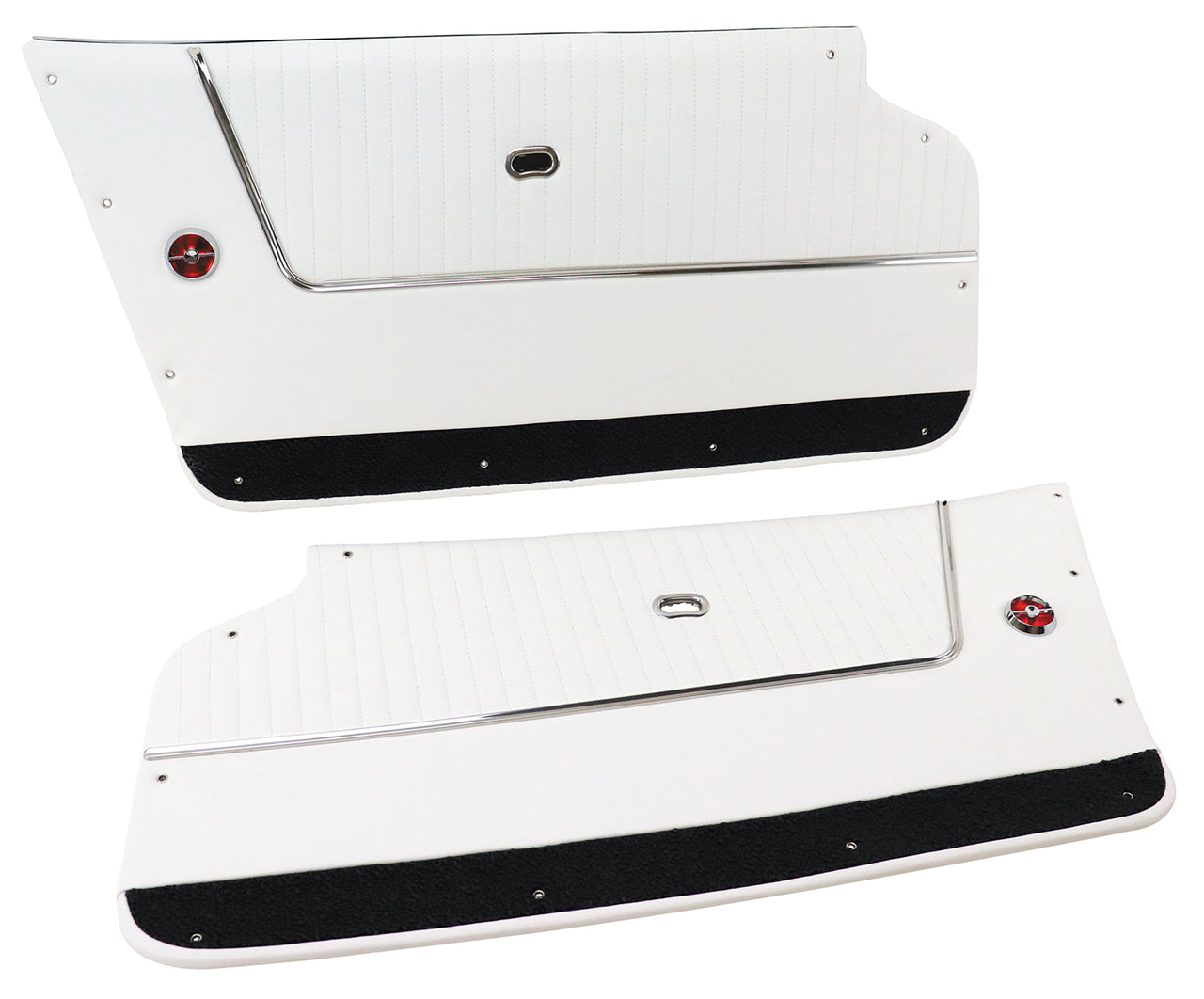 1964-1964 Corvette Door Panels Leather White W/Dk Blue Carpet - Conv - W/Trim-4367Z1-Corvette-Store-Online