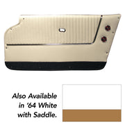 1964-1964 Corvette Door Panels Leather White W/Saddle Carpet - Conv - W/Trim-4367Z3-Corvette-Store-Online