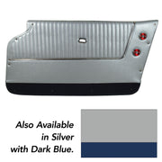 1964-1964 Corvette Door Panels Leather Silver W/Dk Blue Carpet - Conv - W/Trim-4367Z4-Corvette-Store-Online