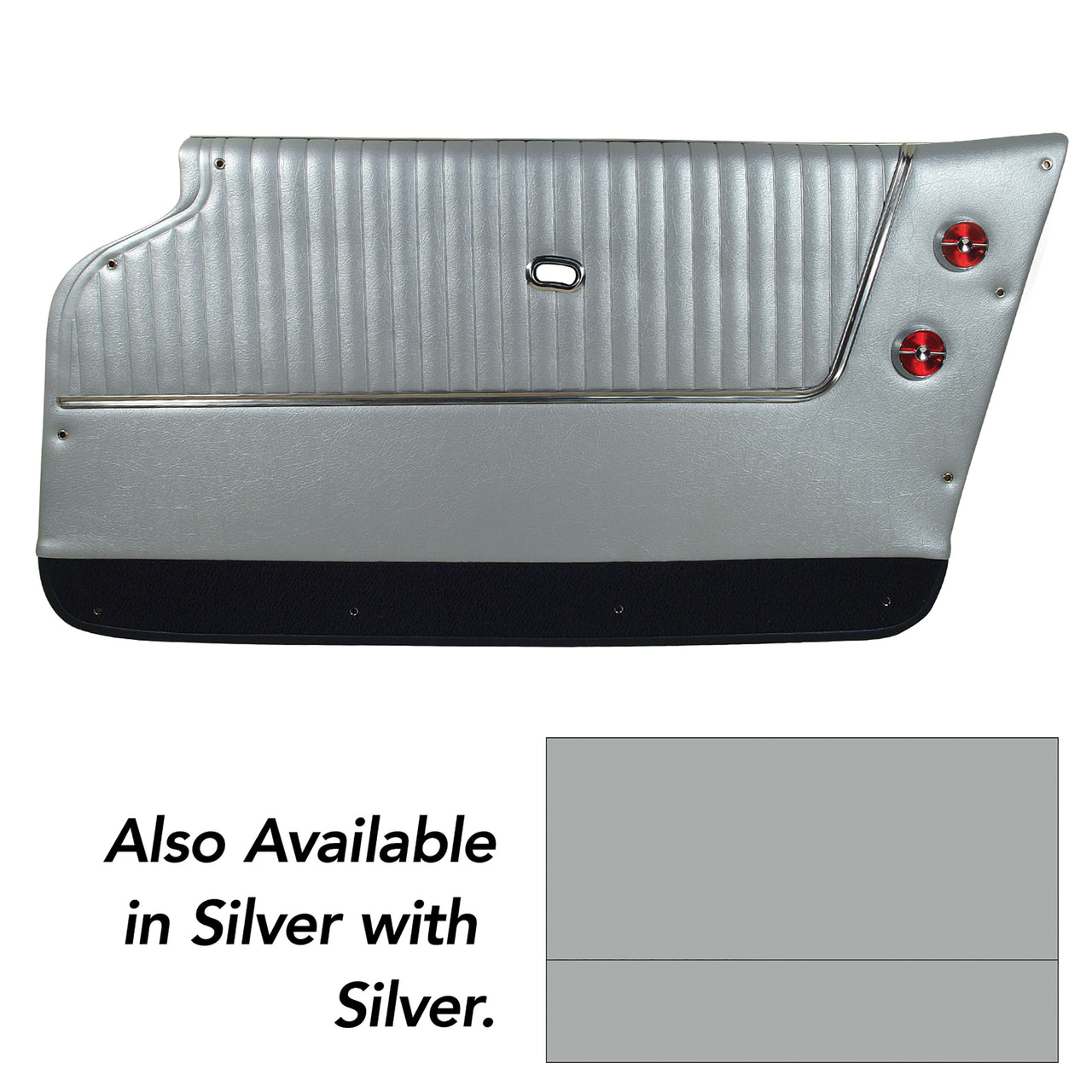 1964-1964 Corvette Door Panels Leather Silver W/Silver Carpet - Conv - W/Trim-4367Z5-Corvette-Store-Online