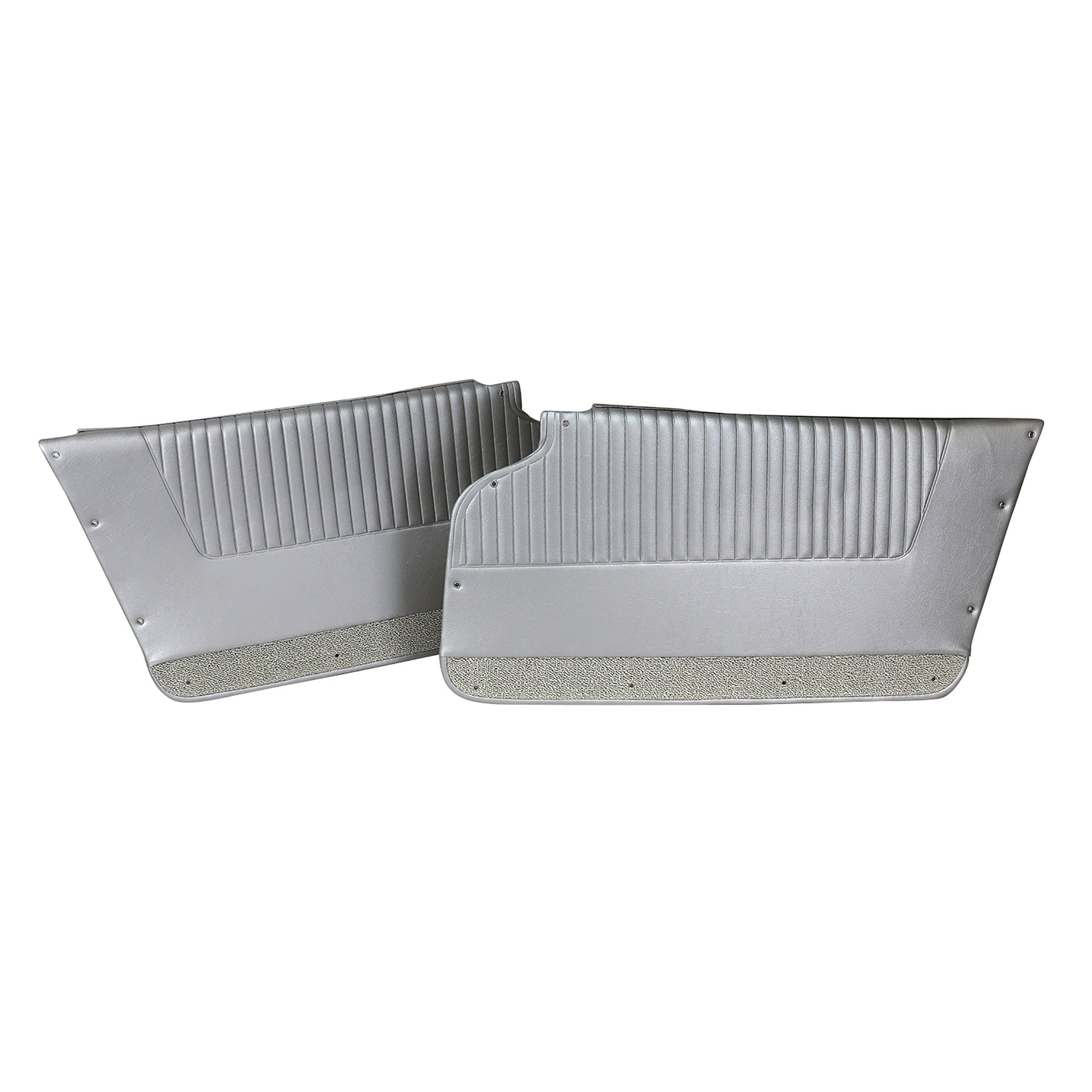 1964-1964 Corvette Door Panels Silver W/Silver Carpet - Coupe - W/Felt-4370Z5-Corvette-Store-Online