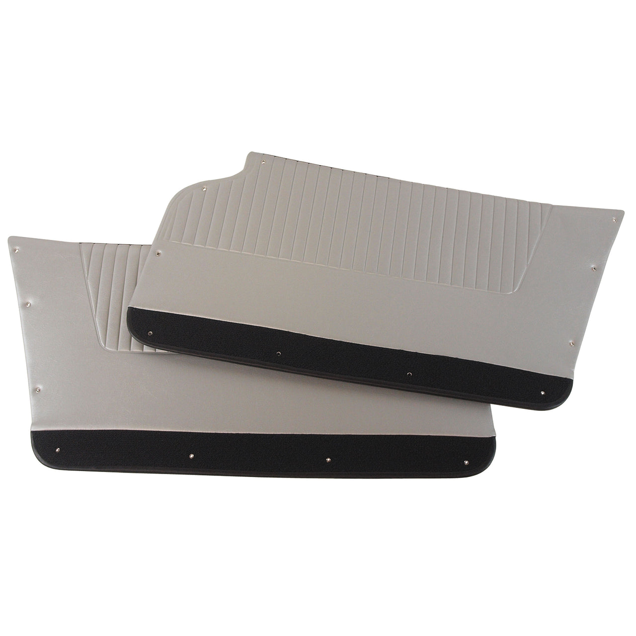 1964-1964 Corvette Door Panels Silver W/Black Carpet - Convertible - W/Felt-437161-Corvette-Store-Online