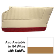 1964-1964 Corvette Door Panels White W/Saddle Carpet - Convertible - W/Felt-4371Z3-Corvette-Store-Online