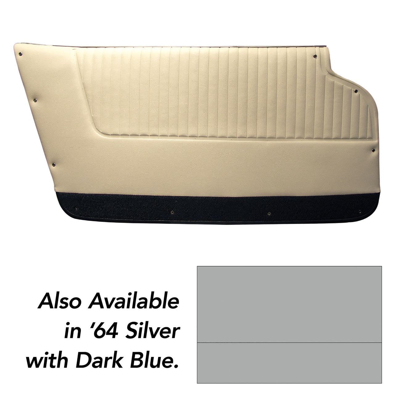 1964-1964 Corvette Door Panels Silver W/Silver Carpet - Convertible - W/Felt-4371Z5-Corvette-Store-Online