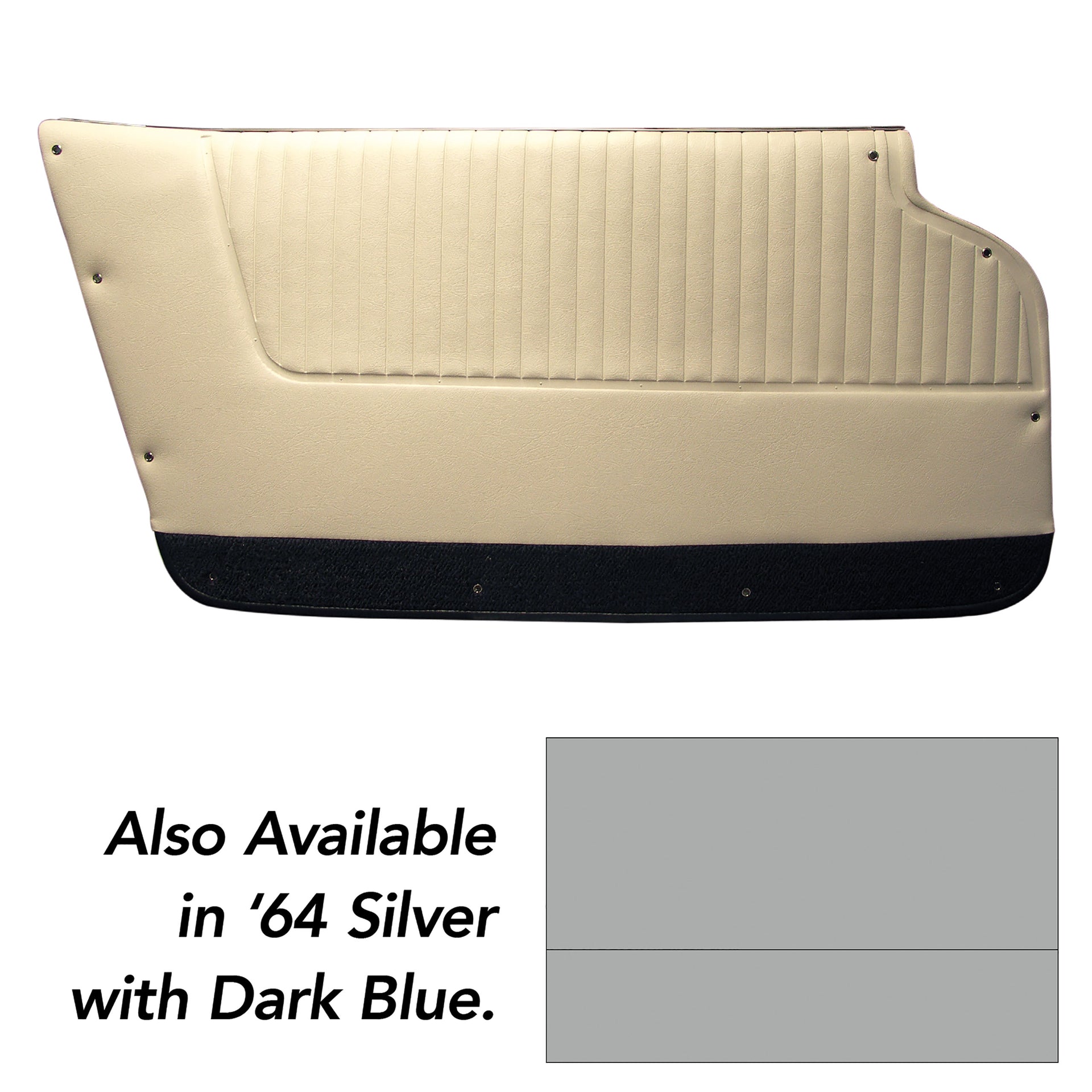1964-1964 Corvette Door Panels Silver W/Silver Carpet - Convertible - W/Felt-4371Z5-Corvette-Store-Online