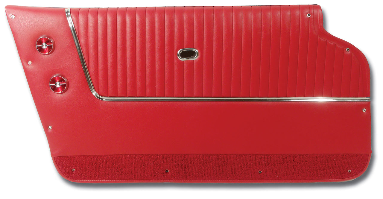 1963-1964 Corvette Door Panels Red - Convertible - W/Trim-437335-Corvette-Store-Online