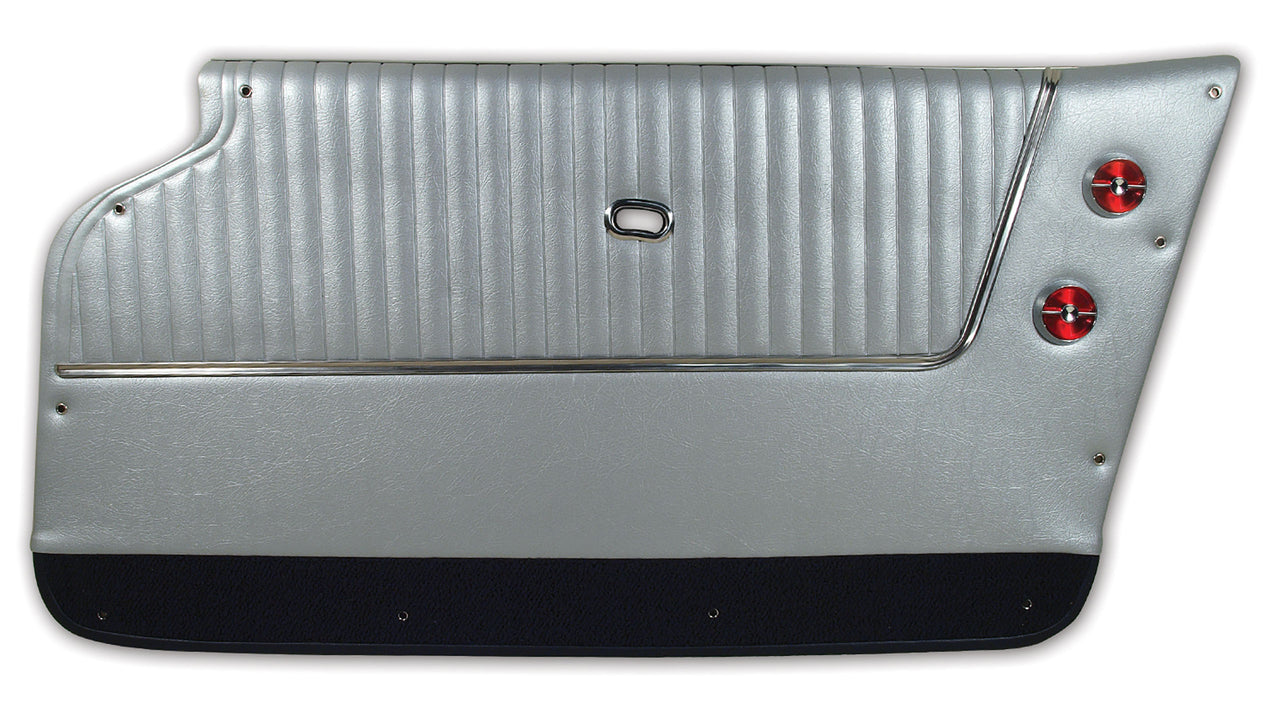 1964-1964 Corvette Door Panels Silver W/Black Carpet - Convertible - W/Trim-437361-Corvette-Store-Online
