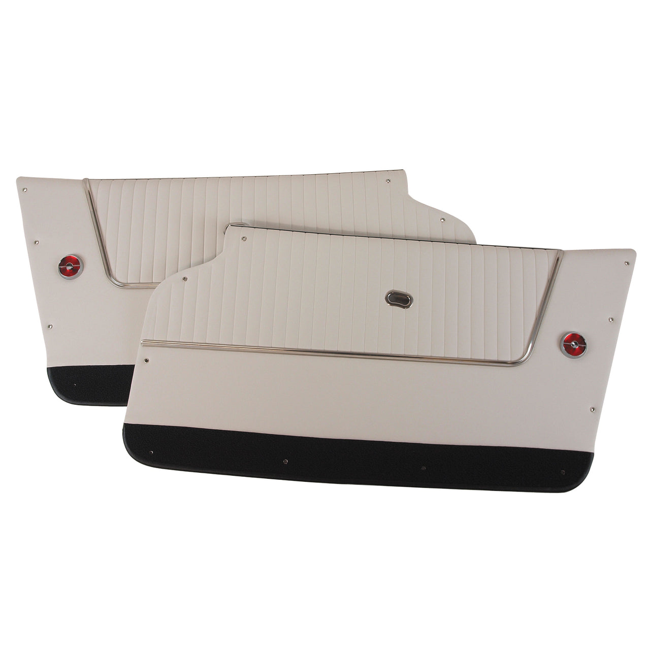 1964-1964 Corvette Door Panels White W/Black Carpet - Convertible - W/Trim-437365-Corvette-Store-Online