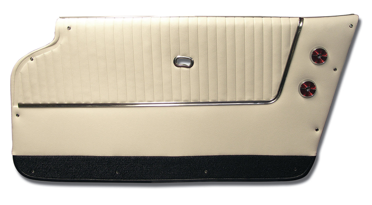 1964-1964 Corvette Door Panels White W/Dk Blue Carpet - Convertible - W/Trim-4373Z1-Corvette-Store-Online