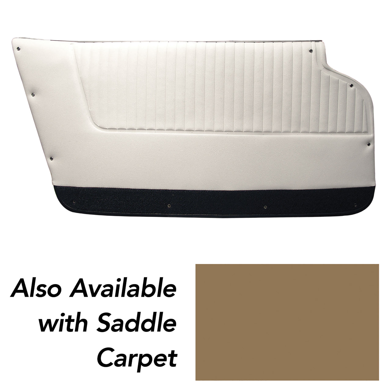 1964-1964 Corvette Door Panels White W/Saddle Carpet - Convertible - W/Trim-4373Z3-Corvette-Store-Online