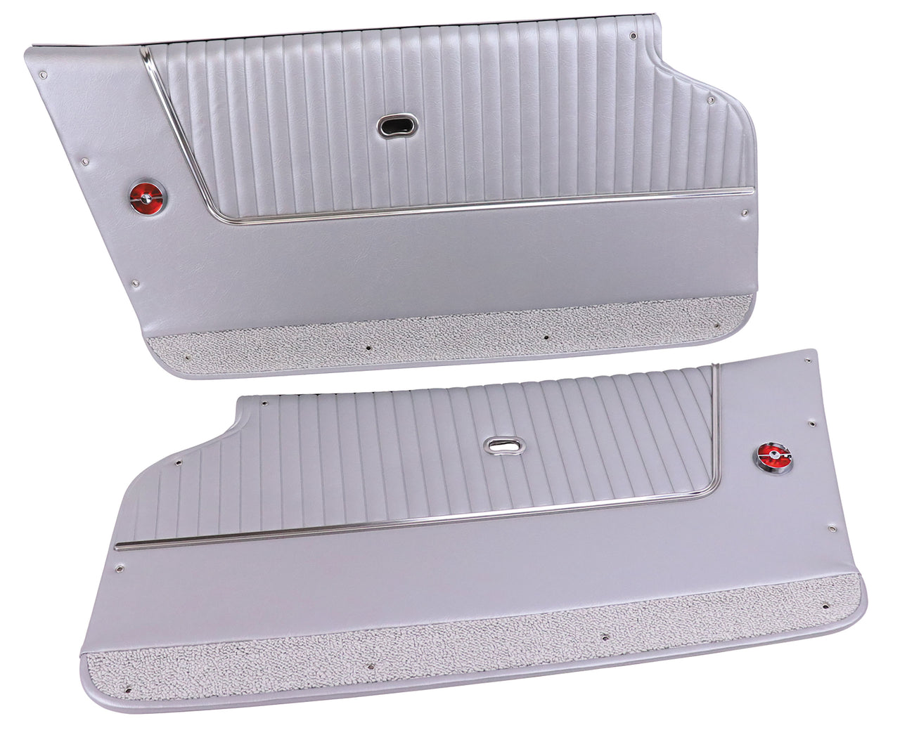 1964-1964 Corvette Door Panels Silver W/Silver Carpet - Convertible - W/Trim-4373Z5-Corvette-Store-Online