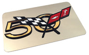 2003-2003 Corvette Exhaust Plate 50th Emblem Stainless Steel-43743-Corvette-Store-Online