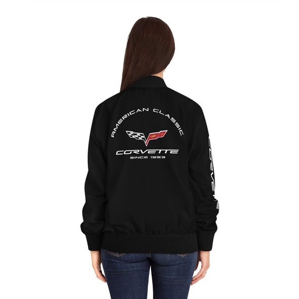Corvette C6 Women's Black Bomber Jacket