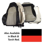 1997-2004 Corvette 100% Leather Standard Seat Covers - Black & Torch Red-43863-Corvette-Store-Online